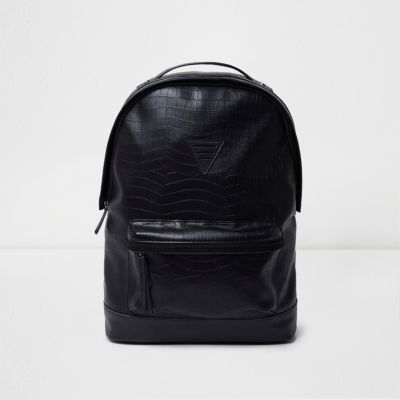 Black crocodile effect backpack